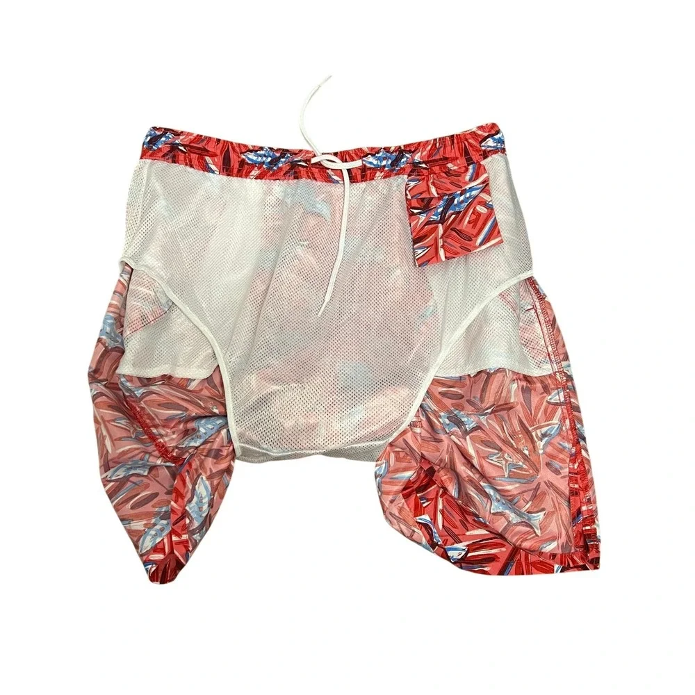 Vineyard Vines Swim Trunks Boys XL 18 Red Shark Tropical Print Board Shorts Mesh